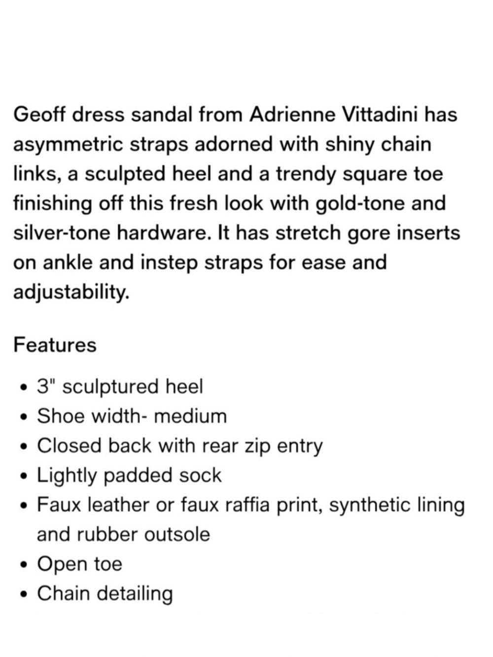Adrienne Vittadini Geoff iStrappy Heels with Gold Chain Detail - Picture 5 of 12
